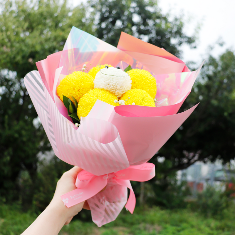 EC限定【生花】ポンポンハウオリブーケ